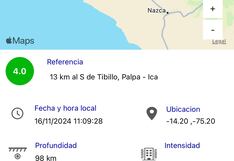 Palpa: sismo de magnitud 4 se registró por la mañana en el distrito de Tibillo