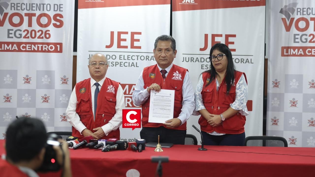 JEE Lima Centro 1 inicia proclamación de resultados electorales en tres distritos de Lima. Composición: Diario Correo.