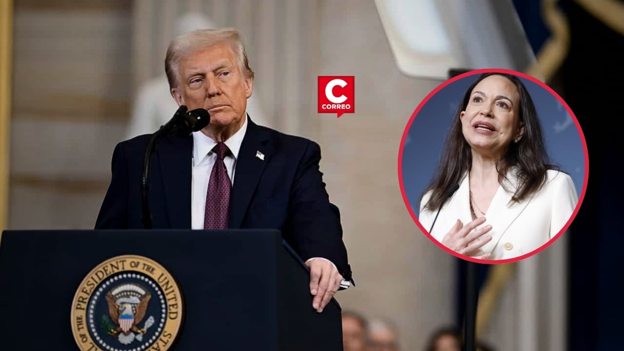Donald Trump cuestiona liderazgo de María Corina Machado: “No tiene el respeto para ser líder”. Composición: Diario Correo.
