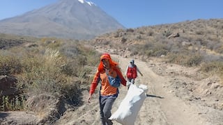 Retiran 372 kilos de basura de las faldas del Misti y Fiscalía constata botadero de escombros