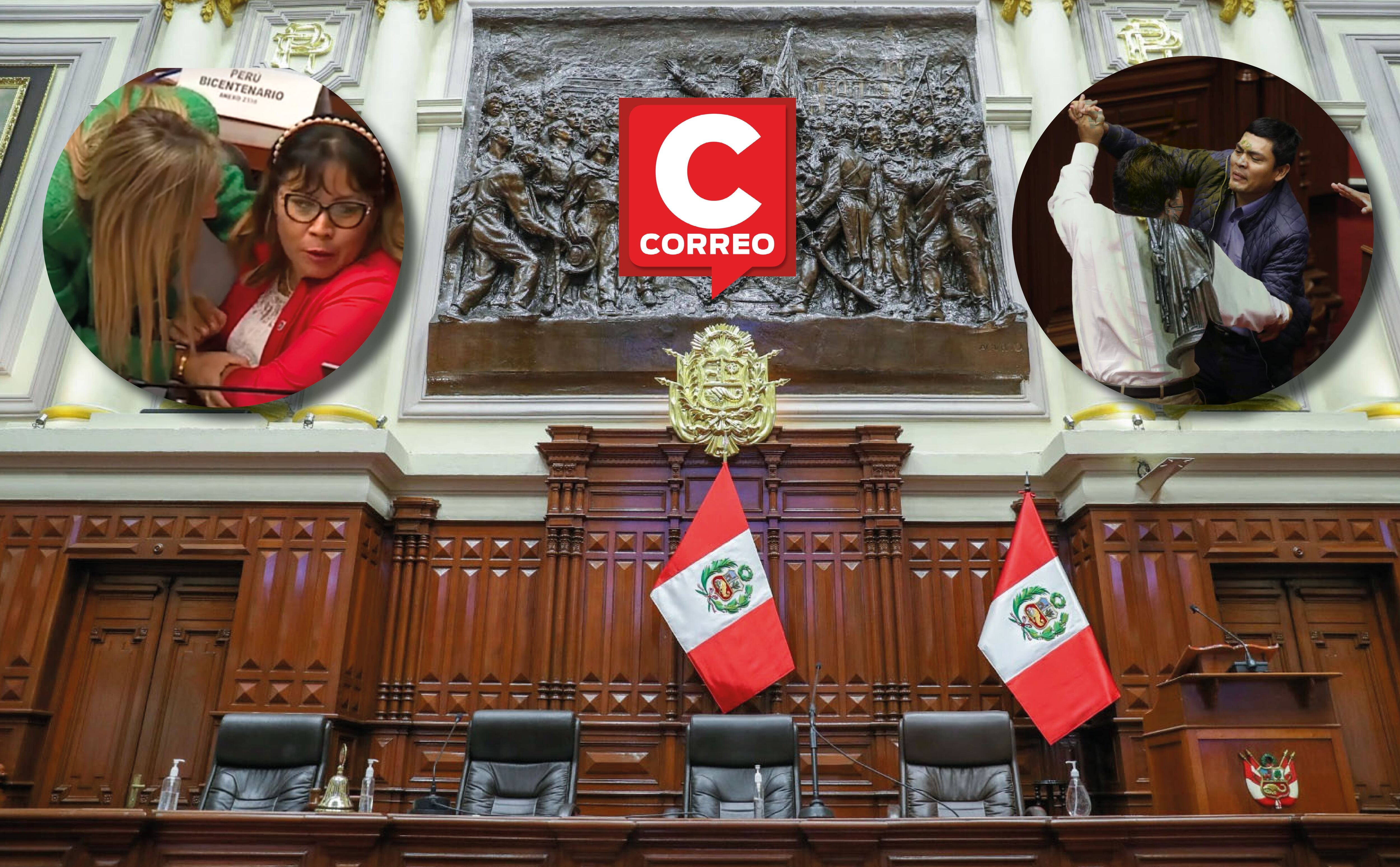 Distintos legisladores protagonizaron una serie de incidentes que desprestigiaron, aún más, la imagen del Congreso. (Foto: Correo)