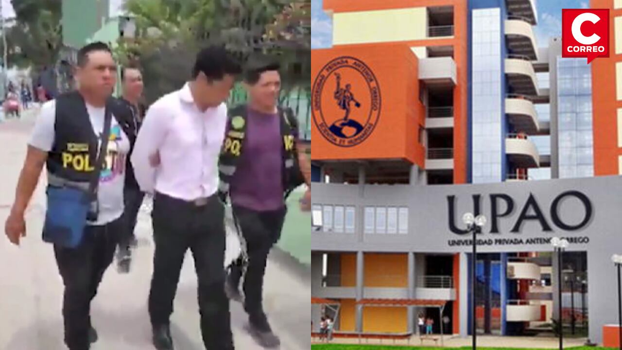 Catedrático de la UPAO detenido por el presunto delito de violación contra una de sus alumnas en aula universitaria.