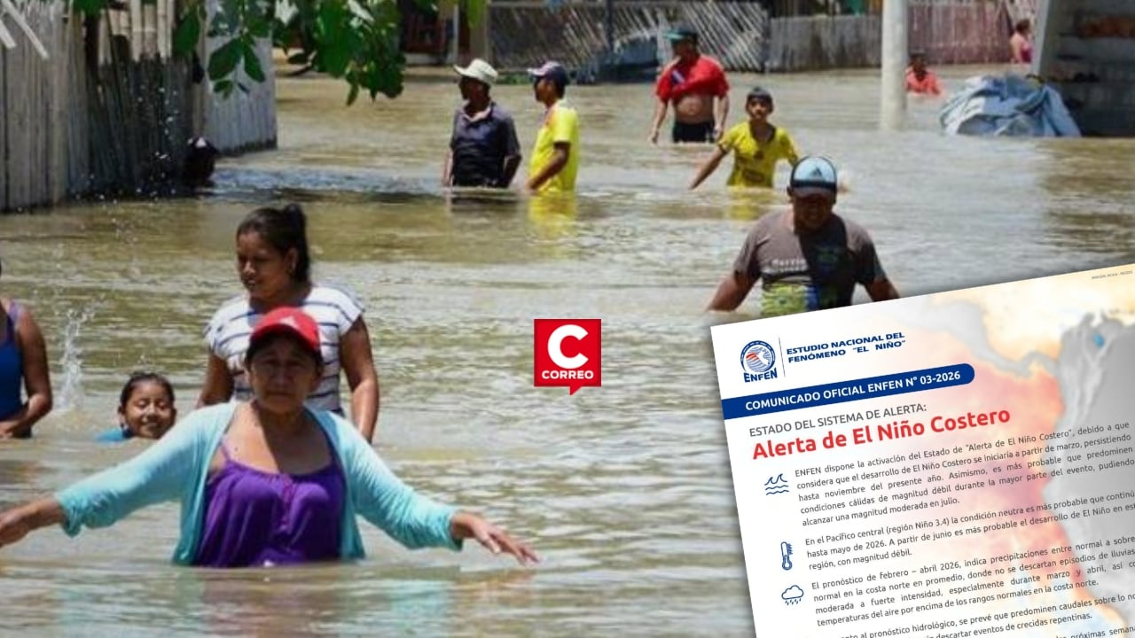 Enfen activa alerta por Niño Costero: fenómeno débil empezaría en marzo y duraría hasta noviembre. Composición: Diario Correo.