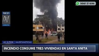 Incendio afecta viviendas en la Av. Micaela Bastidas en Santa Anita