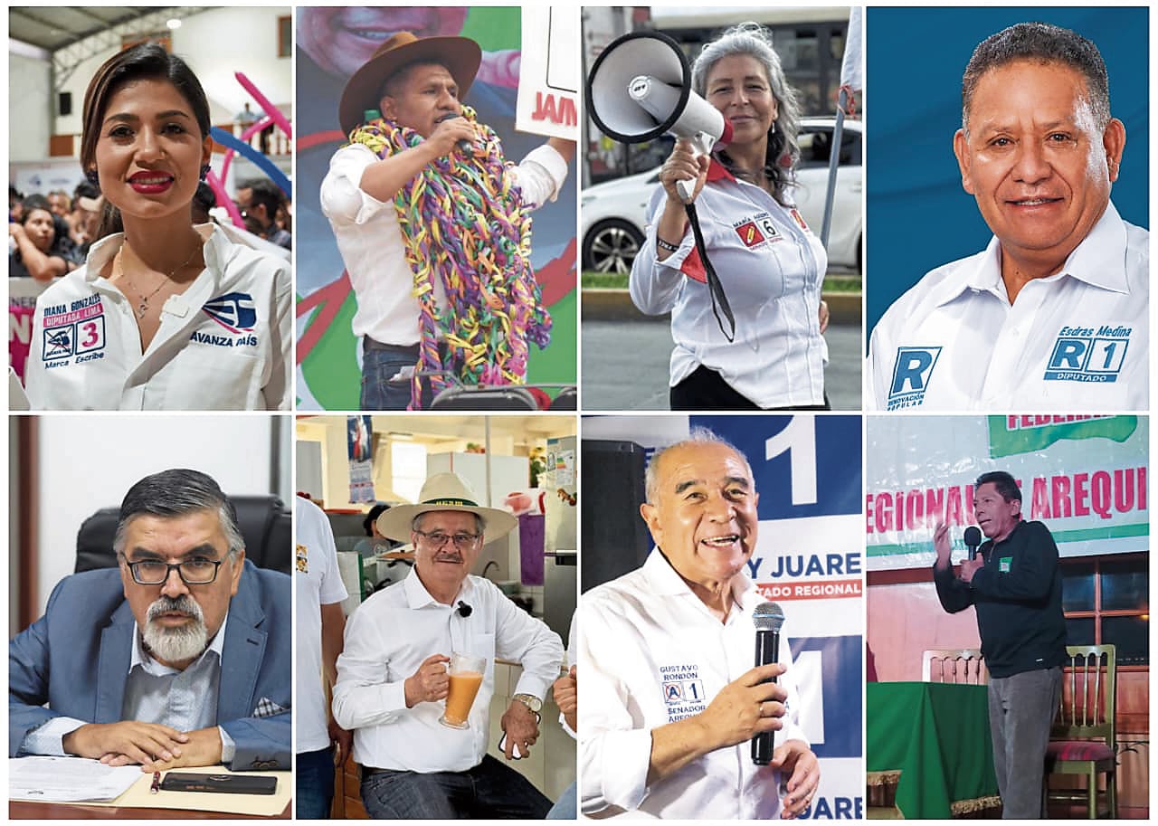 La mayoría de congresistas de Arequipa ya se encuentra en campaña. Foto: Composición GEC.