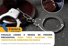 Nasca: 9 meses de prisión preventiva para tres sujetos por tentativa de homicidio