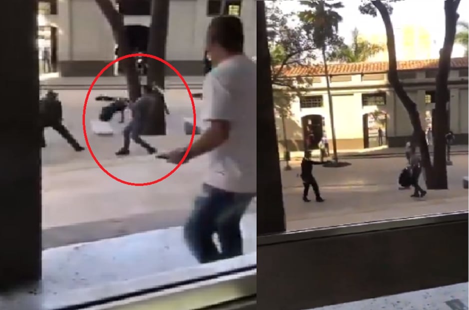 Momentos de tensión se vivieron en la sede del Palacio de Justicia de Medellín. (Foto: Captura "X" 360 Radio - @DanielESalazarH)