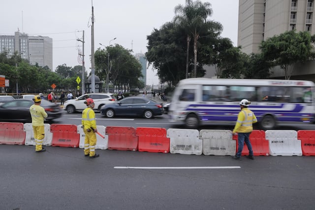 Así se ve el cierre del paso a desnivel de la Vía Expresa por obras de la Línea 2 del Metro (Fotos: Hugo Pérez/GEC)