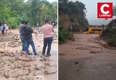 Activación de quebradas bloquea vía en Chanchamayo y deja vehículos varados