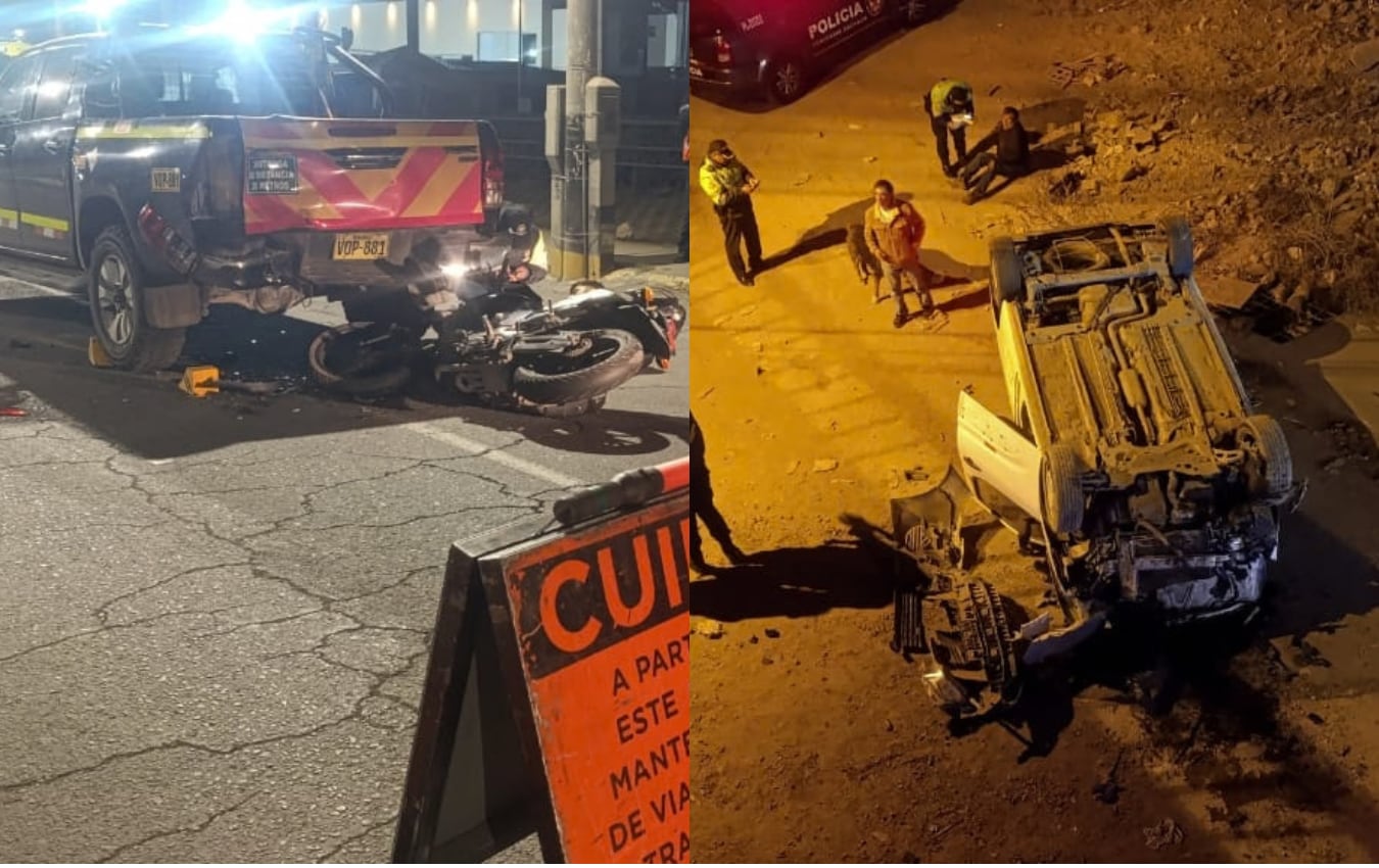 Accidentes de tránsito en la madrugada de este jueves 3 de septiembre dejaron dos heridos en Arequipa. Foto: Serenazgo Arequipa.