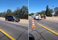Arequipa: Tres personas heridas tras choque entre combi y automóvil en Majes (VIDEO)