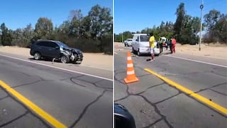 Arequipa: Tres personas heridas tras choque entre combi y automóvil en Majes (VIDEO)