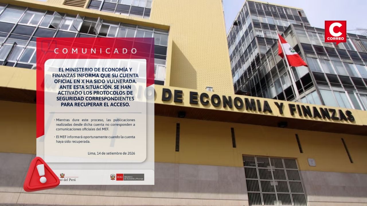 Ministerio de Economía alerta que su cuenta en X fue vulnerada y pide verificar información antes de compartirla. Composición: Diario Correo.