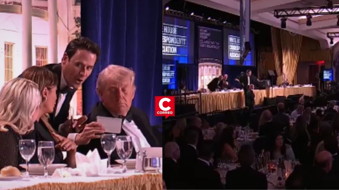 Servicio Secreto evacúa a Donald Trump y a su esposa durante cena de corresponsales en la Casa Blanca. Composición: Diario Correo.