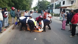 Piura: Hombre se golpea la cabeza al despistarse en su motocicleta