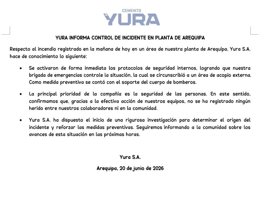 Comunicado de Cemento Yura