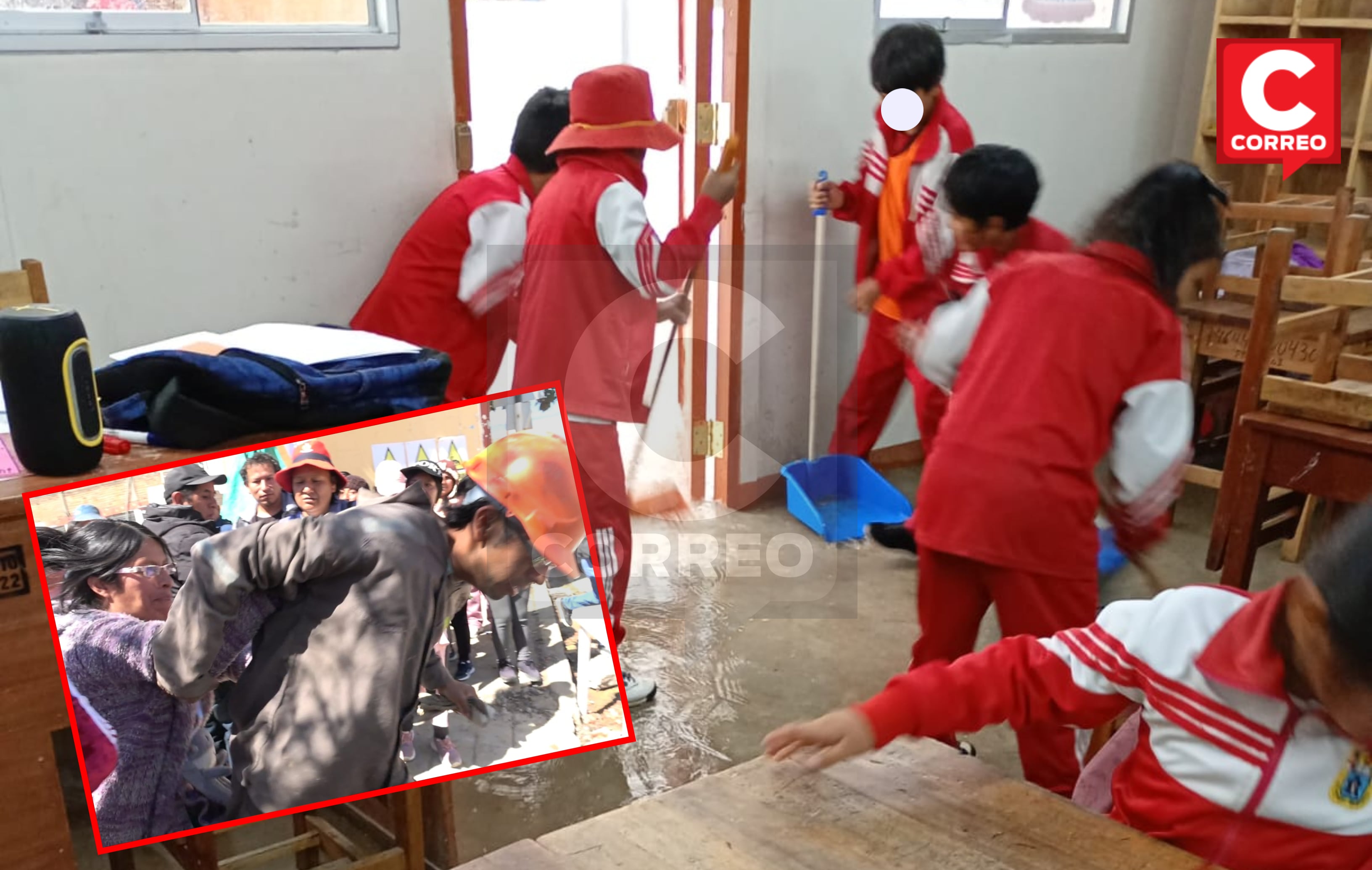 Huancayo: Inundación de escuela desata la furia de madres que golpean a ingenieros a cargo de obra