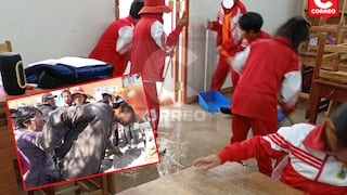 Huancayo: Inundación de escuela desata la furia de madres que golpean a ingenieros a cargo de obra