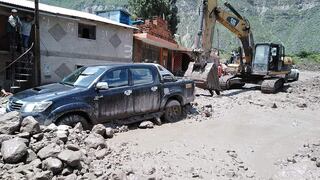 Huaico  daña viviendas y  calles en Alca, La Unión