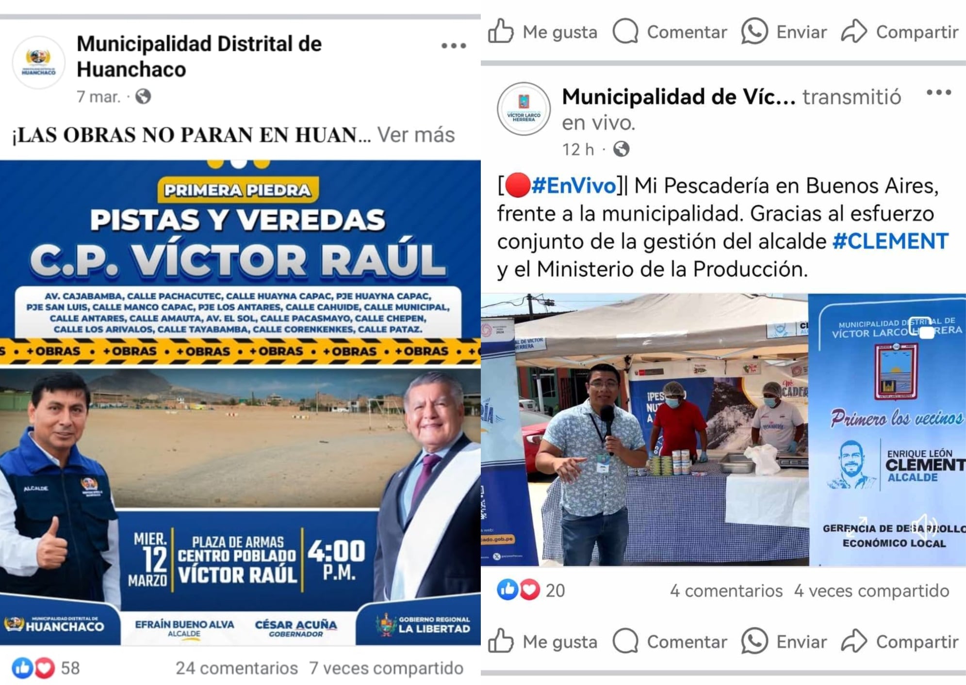 Las comunas de Víctor Larco, Huanchaco y La Esperanza vulneran ley electoral y promocionan los nombres, cargos e imágenes de sus alcaldes, a pesar de estar prohibido.