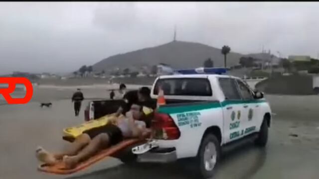 Chancay: simulacro del traslado de un herido en la playa casi termina en tragedia 