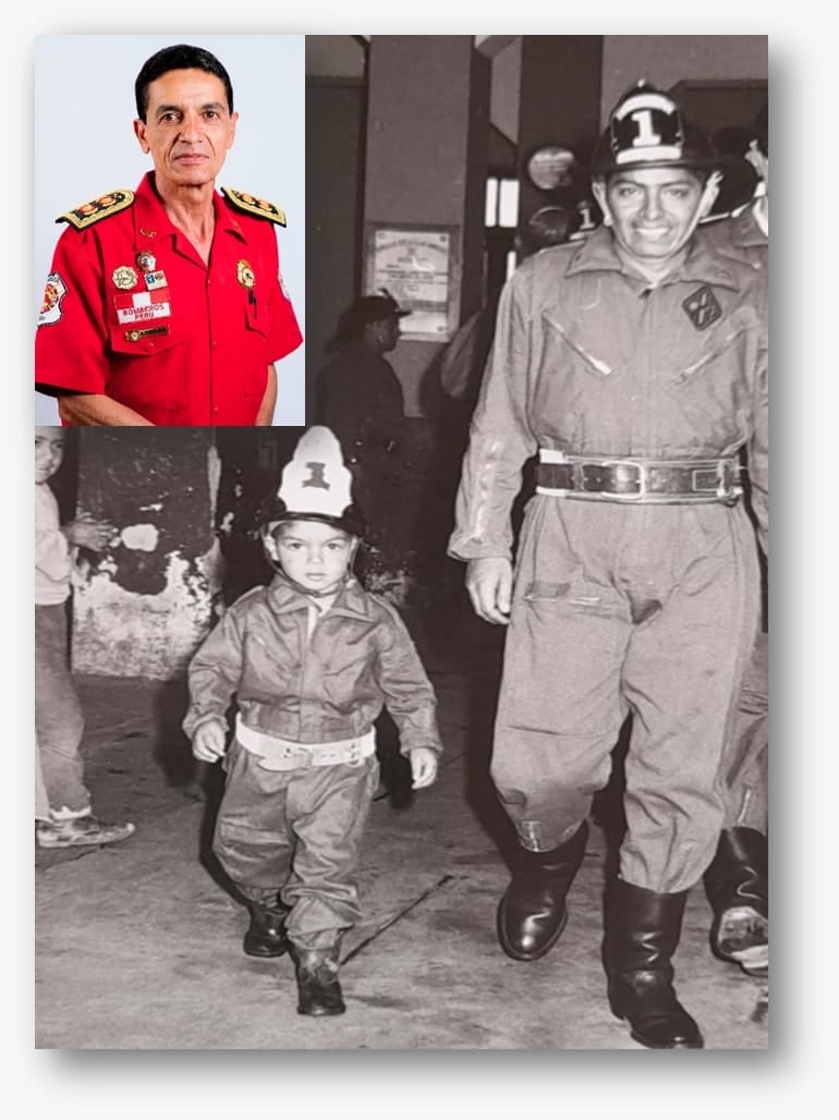 Bombero voluntario por tradición familiar, en Arequipa. Foto: Cortesía Andrés Portugal