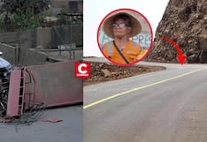 Mujer coloca señalización vial tras accidente en Jicamarca: ‘’Yo hago mi inversión propia’’