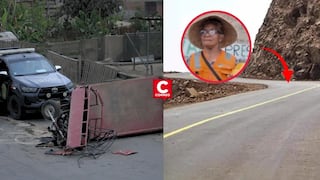 Mujer coloca señalización vial tras accidente en Jicamarca: ‘’Yo hago mi inversión propia’’