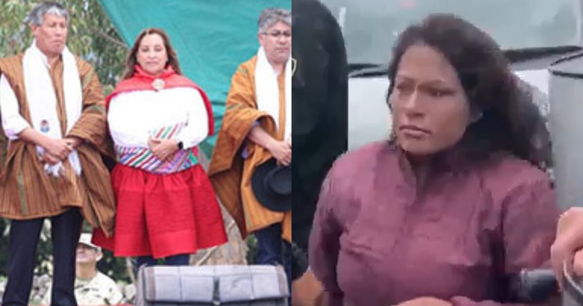 Familiar de fallecido en protestas en Ayacucho jalonea de los cabellos a la presidenta Dina Boluarte. Agresora es identificada como Ruth Bárcena. Foto: Canal N