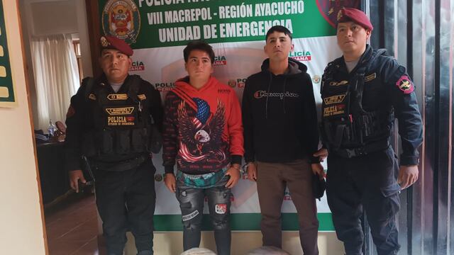 Jóvenes caen con 12 kilos de marihuana a bordo de un auto en Ayacucho