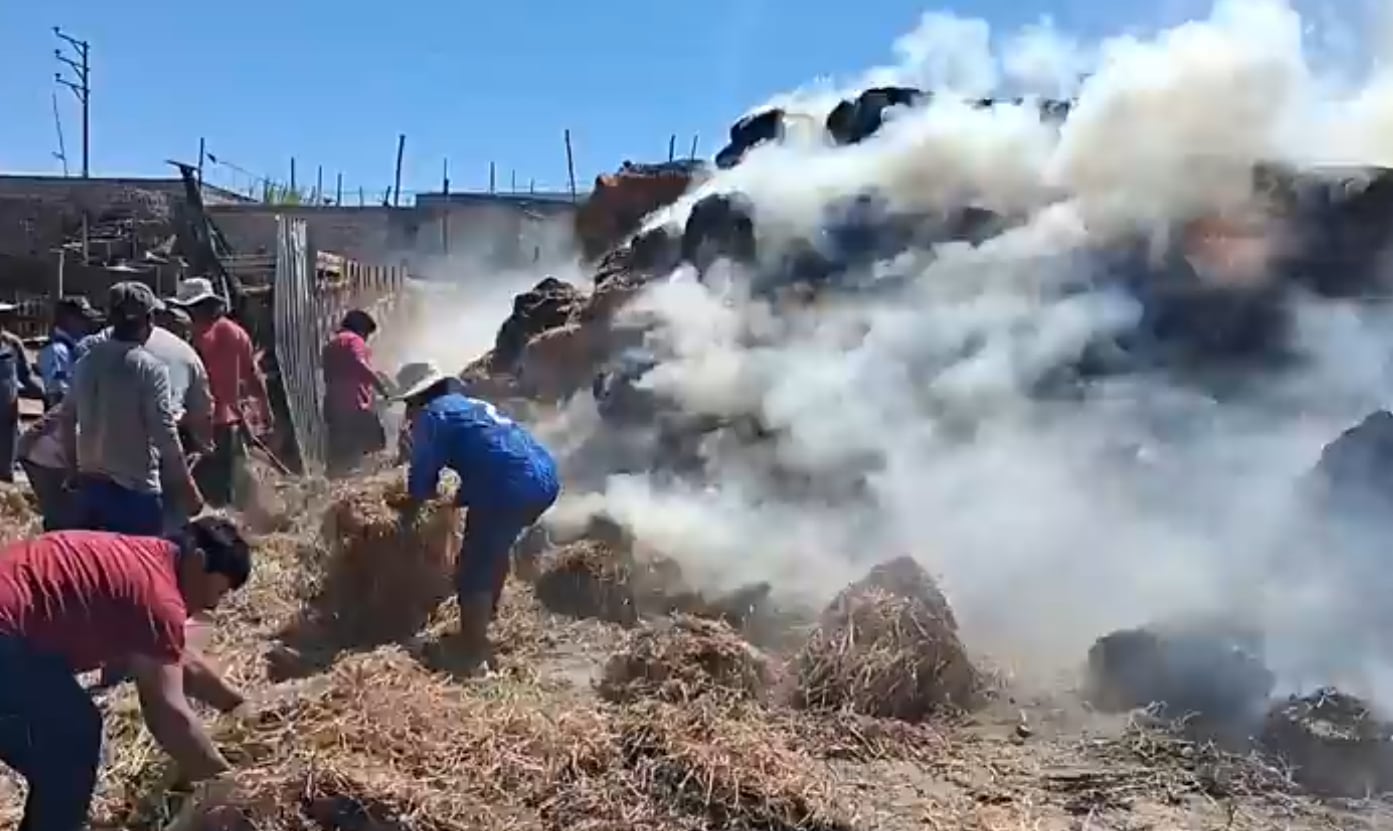Vecinos y bomberos controlaron el fuego que habría sido causado por estudiantes