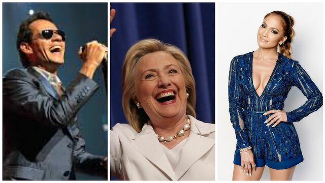 ​Hillary Clinton estará hoy en fiesta latina junto a Jennifer López y Marc Anthony