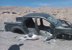 Hallan camioneta desmantelada a un año y medio del robo en el desierto de Arequipa