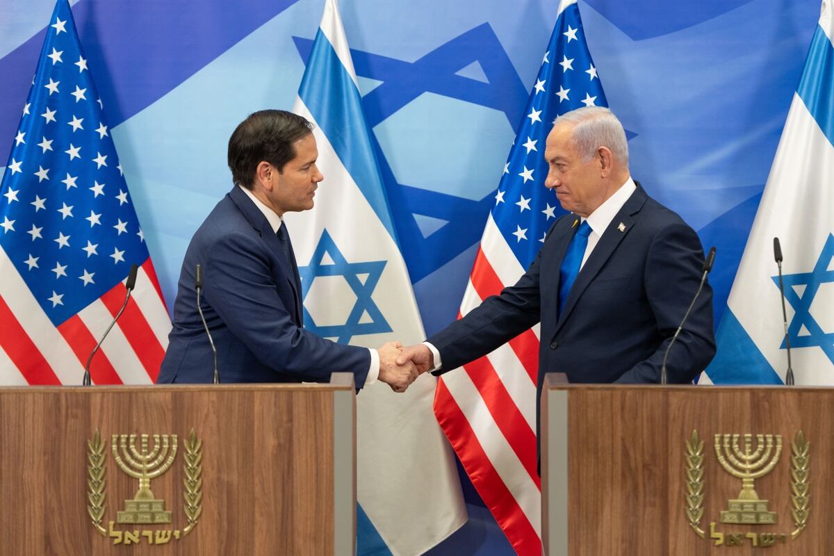 El secretario de Estado de Estados Unidos, Marco Rubio, y el primer ministro israelí, Benjamin Netanyahu, durante una conferencia de prensa en Jerusalén el 16 de febrero de 2025. (Foto:EFE/EPA/OHAD ZWIGENBERG)