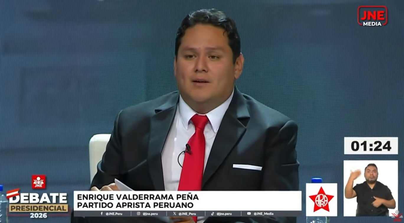 El candidato del Partido Aprista Peruano respondió a una consulta sobre prevención del suicidio juvenil y planteó incrementar el presupuesto de salud y ampliar infraestructura sanitaria. (Captura de imagen del JNE)