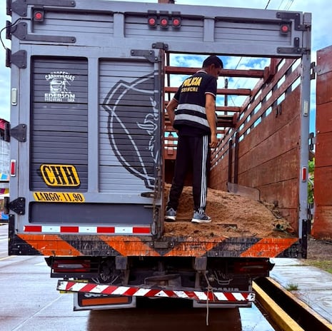 Policía interviene camión que transportaba madera oculta bajo aserrín en Codo del Pozuzo