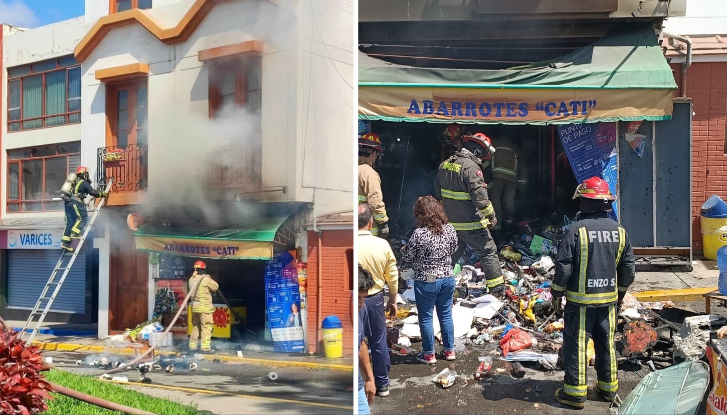 Incendio en minimarket movilizó a los bomberos, policías y serenos hasta la calle Alto Lima
