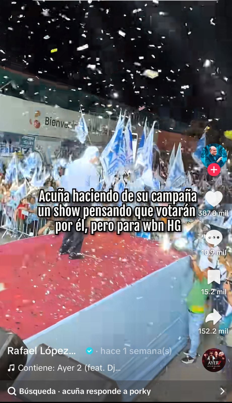 Rafael López Aliaga se ha sumado a las tendencias de Tik Tok. (Foto: Captura Tik Tok)