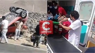Salvan de morir en Navidad en Nasca: auto sufre brutal volcadura y deja 7 heridos