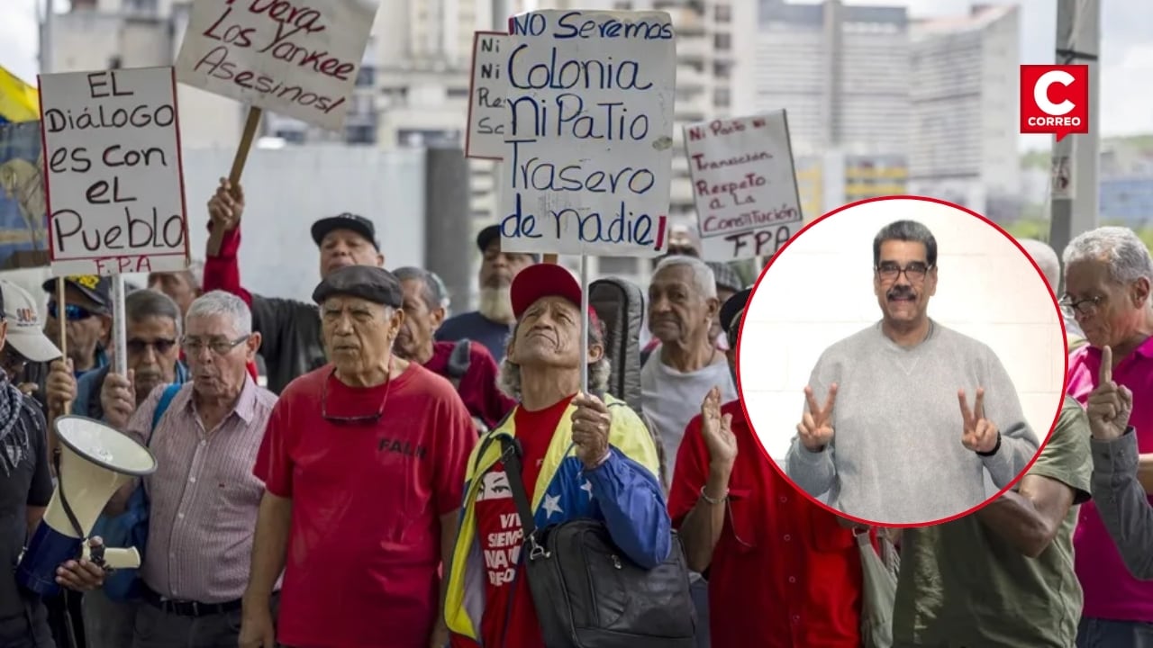 Nicolás Maduro reaparece en fotografías mientras chavistas protestan y exigen su liberación desde Caracas. Composición: Diario Correo.