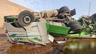 Chofer boliviano muere en vuelco de cisterna en trayecto de Moquegua a Ilo