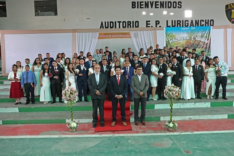 Boda masiva en el penal de SJL. (Foto: INPE)