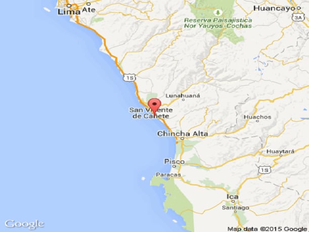 El movimiento telúrico ocurrió a las 8:09 a. m. y tuvo como epicentro una zona al sur de San Vicente de Cañete. No se reportan daños ni víctimas. (Foto: Captura del IGP)