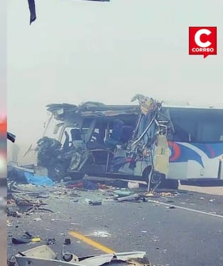 Tacna: cinco personas murieron tras choque de buses interprovinciales en la Panamericana Sur. Composición: Diario Correo.