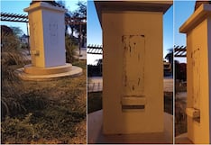 Ica: roban placas de bronce del busto de Abraham Valdelomar en parque de San Isidro