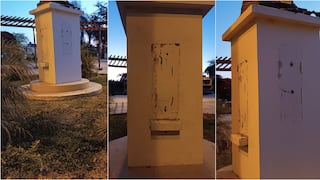 Ica: roban placas de bronce del busto de Abraham Valdelomar en parque de San Isidro