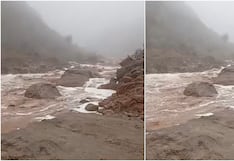 Quebradas se activaron en la parte alta del río Tierras Blancas en Nasca, arrastrando piedras y lodo