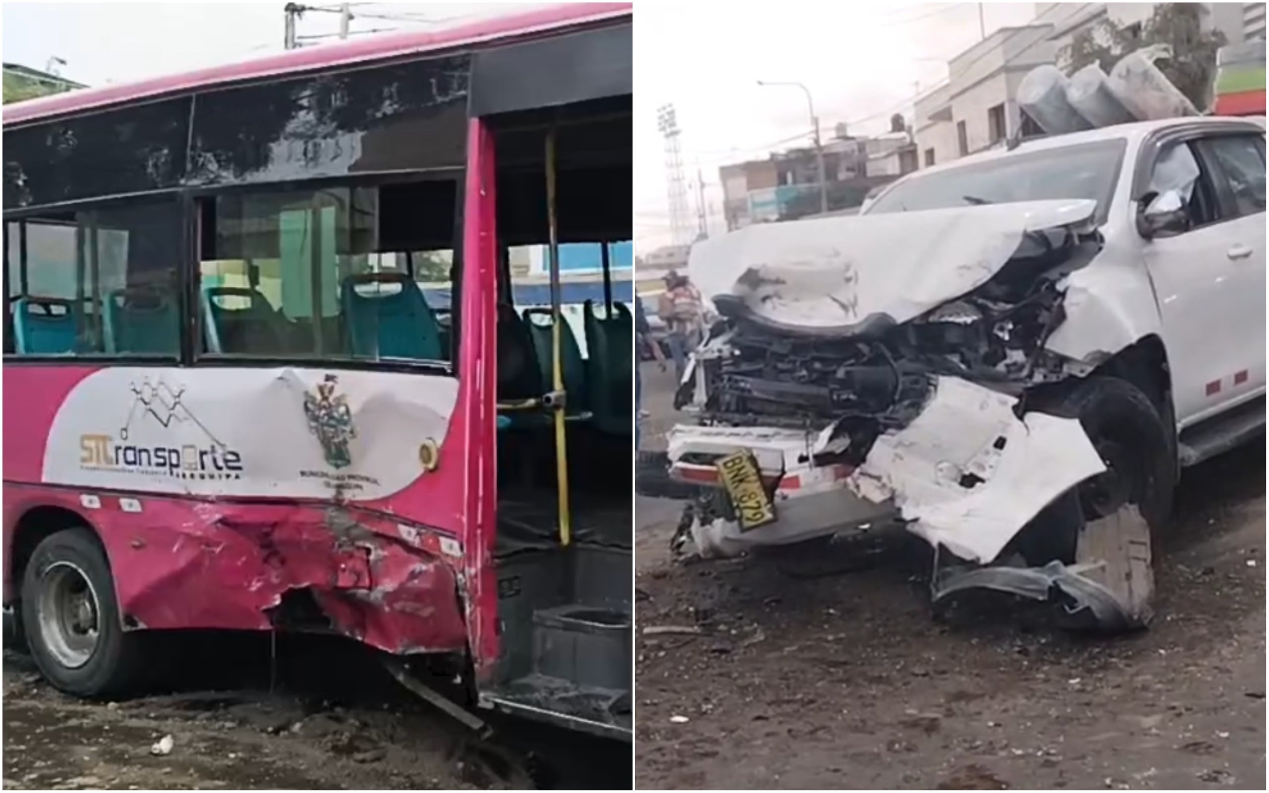 8 personas heridas por choque en la Av. Independencia con calle Trabada