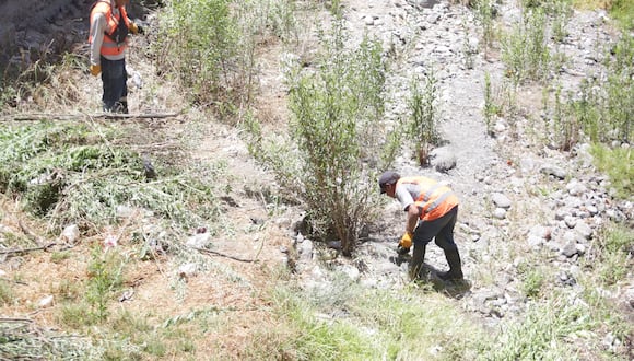 Limpieza y descolmatación de las quebradas del Cercado de Arequipa. (Foto: Leonardo Cuito)