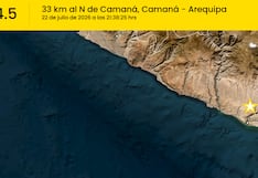 Temblor de magnitud 4.5 sacude Camaná en Arequipa